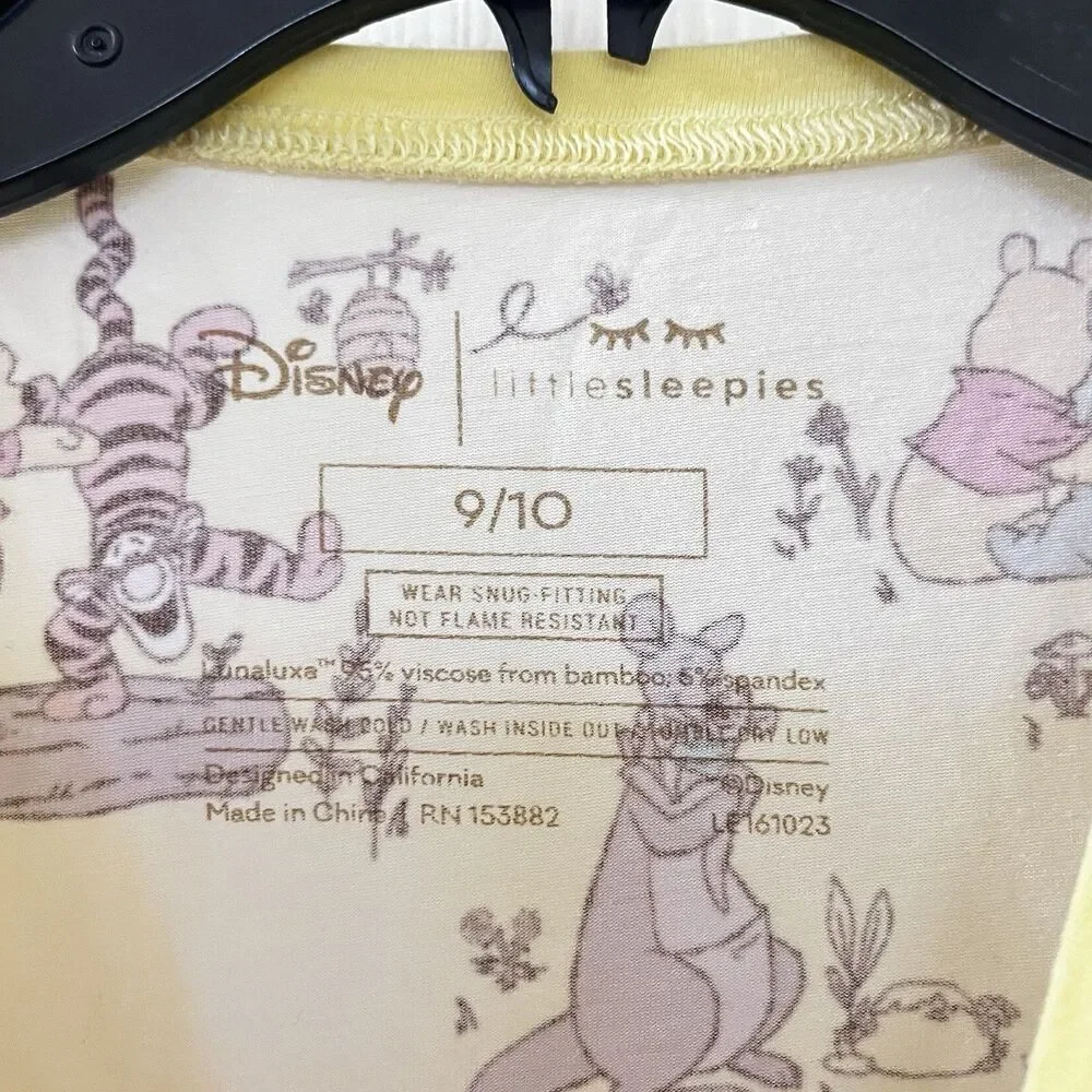 Disney x Little Sleepies Winnie the Pooh PAJAMA TOP ONLY Bamboo Kids Size 9-10